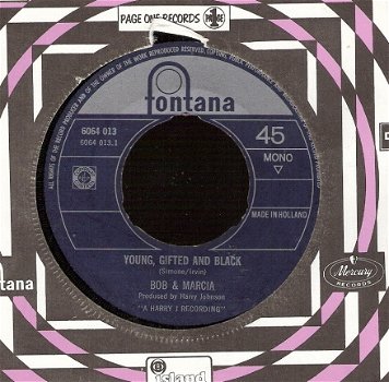 Bob And Marcia [B: The Jay Boys} - Young, Gifted and Black -REGGAE SKA vinylsingle - 1
