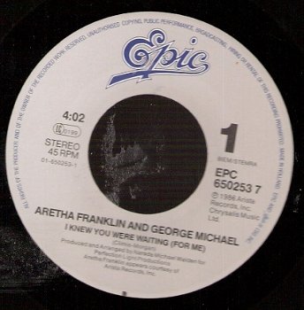 Aretha Franklin / George Michael - I Knew You Were Waiting -soul R*B vinylsingle - 1