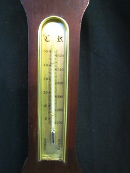Klass. Banjo Baro-/hygro-/ thermometer,noten,nst,53.5 cm h. - 5
