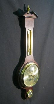 Klass. Banjo Baro-/hygro-/ thermometer,noten,nst,53.5 cm h. - 6