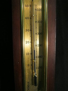 Klass. Banjo Baro-/hygro-/ thermometer,noten,nst,53.5 cm h. - 7