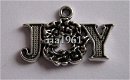 bedeltje/charm kerst : joy krans - 25x16 mm - 1 - Thumbnail