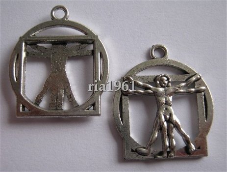 bedeltje/charm overig : vitruvius man - 25x23 mm - 1