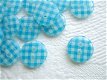 Ruitjes knoop ~ 12 mm ~ Aqua blauw - 1 - Thumbnail