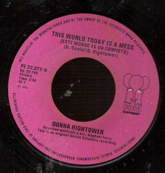 Donna Hightower - This World Today Is a Mess - R&B-/soul vinylsingle - 1