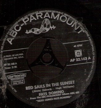 Fats Domino - Red Sails in the Sunset - Forever Forever - soul R&B vinyl;single - 1