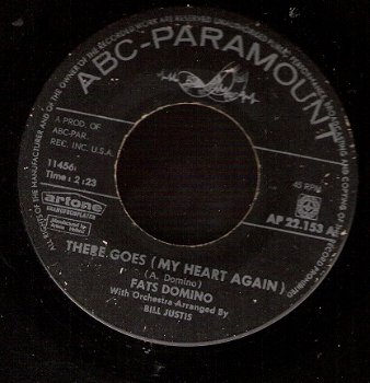 Fats Domino -There Goes (My Heart Again)-Can't Go On Without -soul R&B vinylsingle - 1