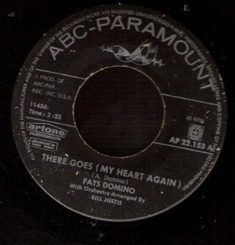 Fats Domino -There Goes (My Heart Again)-Can't Go On Without -soul R&B vinylsingle - 1