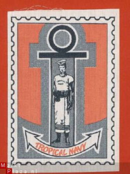 Naaiapplicatie Postzegel Tropical Navy Afmeting: 11,5 x 16,5 - 1