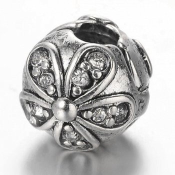 Clip - stopper - locker met strass voor Pandora, Trollbeads etc. - 1