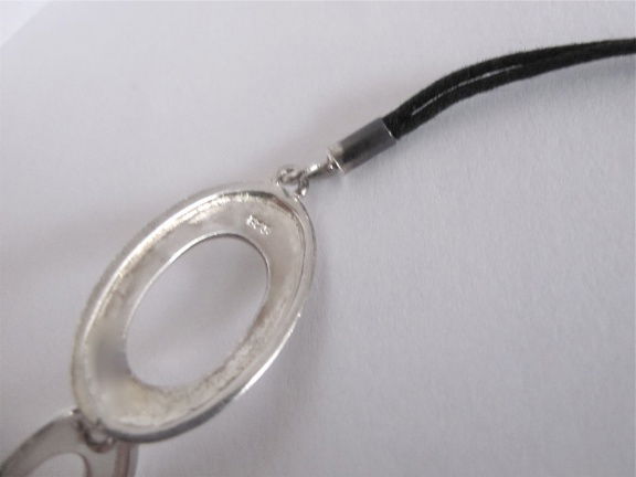 NIEUW Zilveren COLLIER met waxkoord. INCLUSIEF VERZENDEN - Afbeelding 4