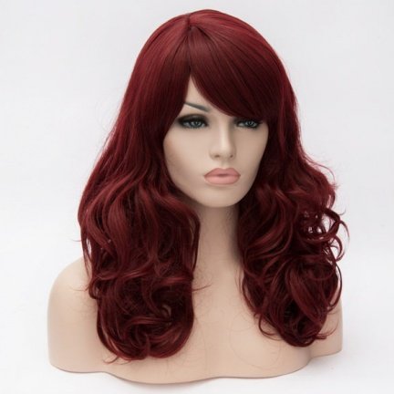 Luxe carnaval pruik lang haar met krullen diverse kleuren - nr. 1