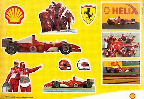 Ferrari-Shell A4-formaat stickervel met 11 stickers - 1