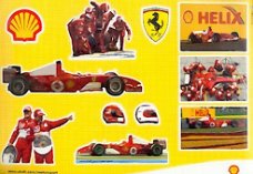 Ferrari-Shell A4-formaat stickervel met 11 stickers