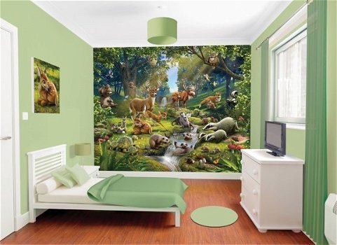 Bos dieren behang WT Bosdieren Bos dieren Fotobehang *Muurdeco4kids - 1