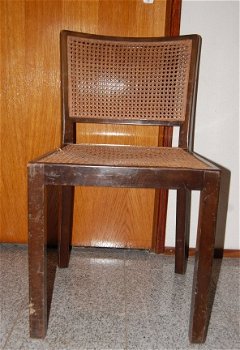 Mooie vintage stoel uit de vorige eeuw van tropisch? Hardhout, Rotan rugleuning en zitting - 1