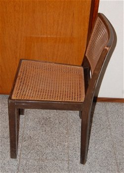 Mooie vintage stoel uit de vorige eeuw van tropisch? Hardhout, Rotan rugleuning en zitting - 2