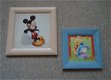 Drie schilderijtjes met verschillende Walt Disney-figuren. - 1 - Thumbnail