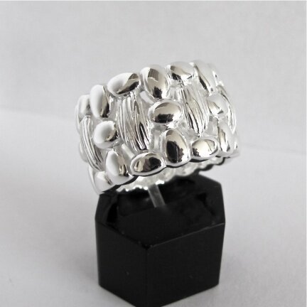 NIEUW! Brede zilveren RING in 2 maten verkrijgbaar, GRATIS VERZENDEN! - nr. 1