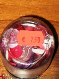 SALE 50 Buttons/Knopen zw/wit/gr in een potje Blonde Moments