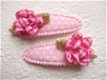 Schattige bloem van ruitjes lint ~ licht Roze - 2 - Thumbnail