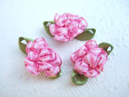 Schattige bloem van ruitjes lint ~ Roze - 2
