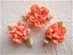 Schattige bloem van ruitjes lint ~ Oranje - 1 - Thumbnail