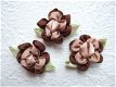 Schattige bloem van lint ~ Bruin - 1 - Thumbnail