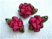 Schattige bloem van lint ~ Bordeaux / fuchsia - 1 - Thumbnail