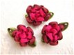 Schattige bloem van lint ~ Bordeaux / fuchsia - 2 - Thumbnail