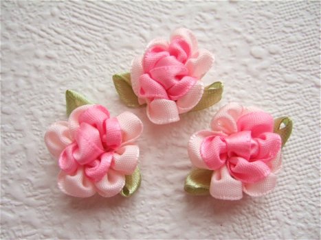 Schattige bloem van lint ~ Roze / Bubblegum - 1