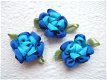 Schattige bloem van lint ~ Blauw - 1 - Thumbnail