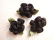 Schattige bloem van lint ~ Zwart - 2 - Thumbnail