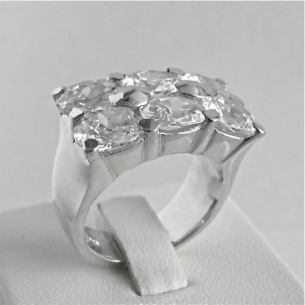 NIEUW! Brede, zware zilveren RING zirkonia's. INCLUSIEF VERZENDEN!! - nr. 1