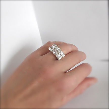 NIEUW! Brede, zware zilveren RING zirkonia's. INCLUSIEF VERZENDEN!! - Afbeelding 3