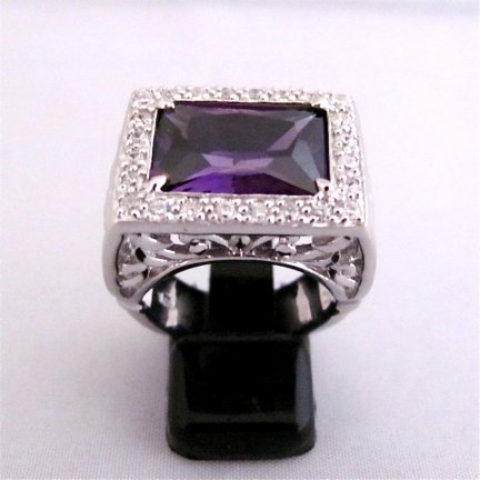 NIEUW Grote zilveren RING zirkonia, verkrijgbaar in 2 ringmaten. INCLUSIEF VERZENDEN! - nr. 1