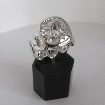NIEUW Zilveren RING vierkante zirkonia. Verkrijgbaar in 2 ringmaten INCLUSIEF VERZENDEN! - nr. 1