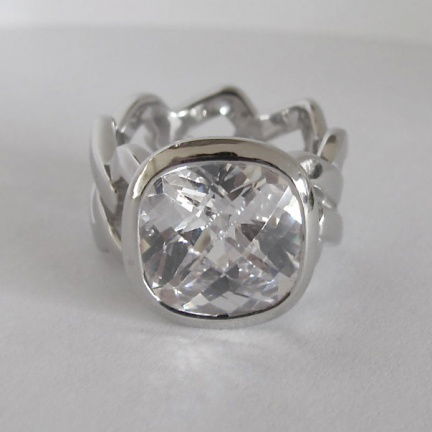 NIEUW Zilveren RING vierkante zirkonia. Verkrijgbaar in 2 ringmaten INCLUSIEF VERZENDEN! - Afbeelding 4