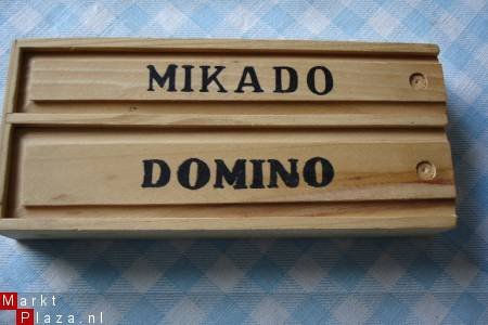 Dubbel doosje voor mikado en domino spel. - 1