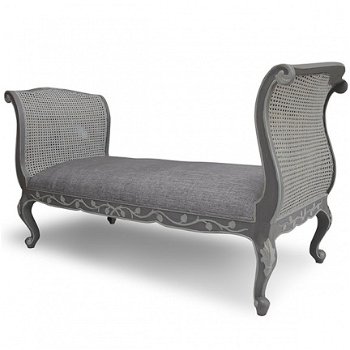 MAHOGANY/Rattan Linen Shila Bench - 1