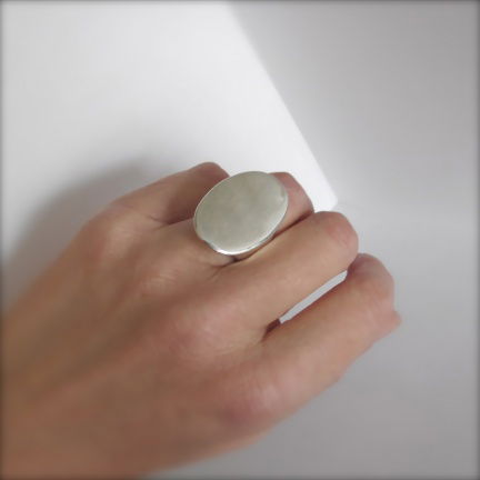 NIEUW Grote ovale zilveren RING. INCLUSIEF VERZENDEN! - Afbeelding 7