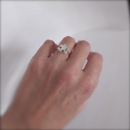 NIEUW Zilveren RING puzzelstukje, verkrijgbaar in 3 ringmaten INCLUSIEF VERZENDEN!! - Afbeelding 4