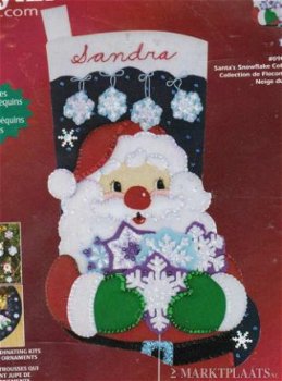 Sale Janlynn Compleet pakket Kerstsok Santa Snowflake - 1