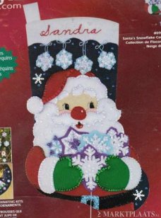 Sale Janlynn Compleet pakket Kerstsok Santa Snowflake