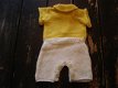 Nieuw geel/wit gebreid babypakje maat 50/56 - 2 - Thumbnail