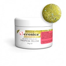 Chunky glitter mix acryl powder, TROPICAL YELLOW 10 gram