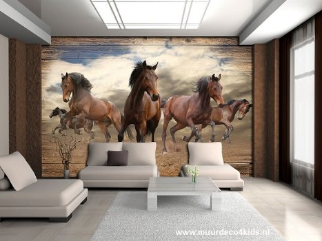 Wilde paarden fotobehang XL Paarden behang *Muurdeco4kids - 2