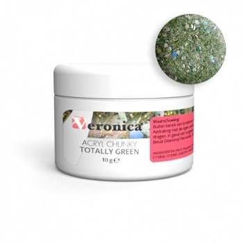 Chunky glitter mix gekleurde acryl poeder, TOTALLY GREEN - 1