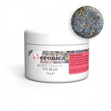 Chunky glitter mix gekleurde acrylpoeder, ICE BLUE 10 gram