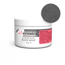  Zwarte color acryl poeder BLACK VELVET, 10 gram